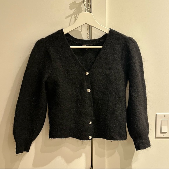 Maje | Embellished Black Cardigan Size 2‎ - Picture 3 of 15